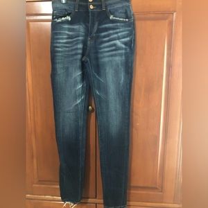 KanCan Jeans Darker Wash With Distressing Details Size 27